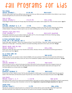 fall Programs for Kids - La Crosse Public Library
