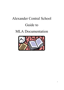 MLA Style Guidelines - Alexander Central School District