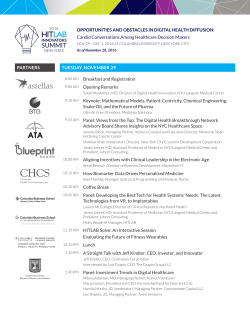 Agenda - HITLAB Innovators Summit