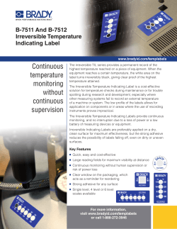 Temperature Indicating Labels
