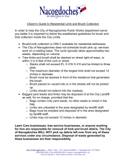 Citizen`s Guide to Residential Limb and Brush Collection In order to