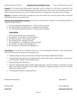 Prepared and Proposed by Approved by Rohit