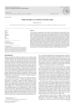 Print this article - Hystrix, the Italian Journal of Mammalogy