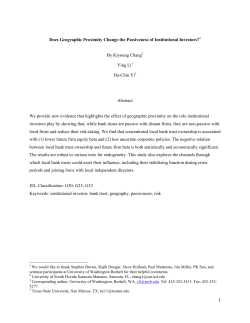 Does Geographic Proximity Change the