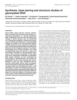 Synthesis, base pairing and structure studies of geranylated RNA