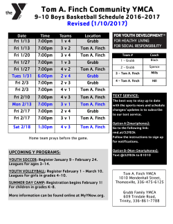 9-10 boys game schedule - Tom A. Finch Community YMCA