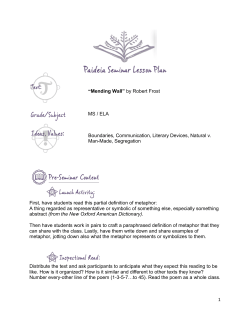 1 &ldquo;Mending Wall&rdquo; by Robert Frost MS / ELA Boundaries
