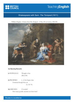 Shakespeare with Sam: The Tempest (1611)