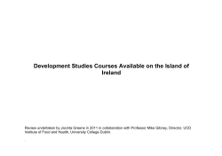 Development Studies Courses Available on the Island of Ireland
