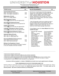 Spanish &mdash; Bachelor of Arts