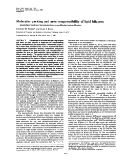 Molecular packing and area compressibility of