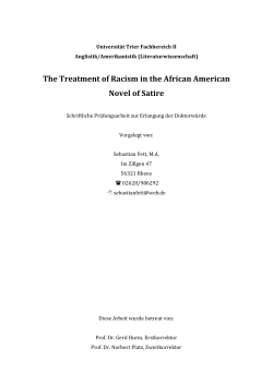 The Treatment of Racism in the African American Novel of Satire