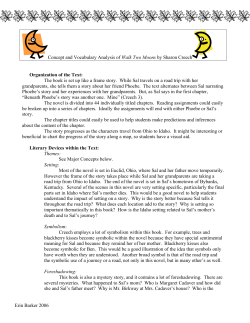 Concept and Vocabulary Analysis of Walk Two Moons