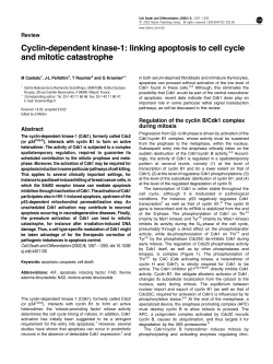 Cyclin-dependent kinase-1: linking apoptosis to cell cycle