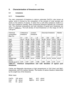 5. Characterisation of limestone and lime