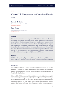 China-US Cooperation in Central and South Asia