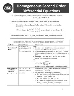 Solving Homogeneous Second Order Differential Equations