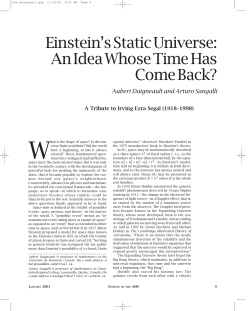 Einstein`s Static Universe - American Mathematical Society