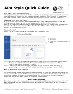 APA Style Quick Guide