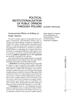 Political Institutionalisation of Public Opinion Through Polling
