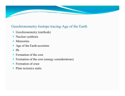 Geochronometry-Isotope tracing-Age of the Earth