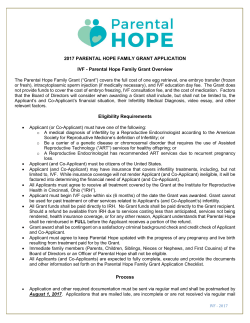 IVF Grant Application