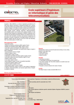 Ecole supérieure d`Ingénieurs en Informatique et