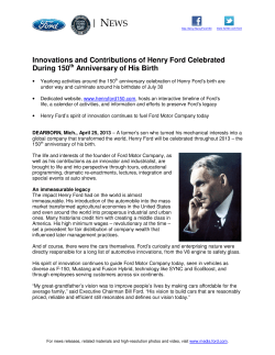 Innovations and Contributions of Henry Ford
