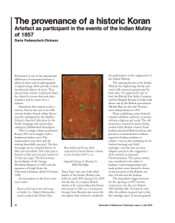 The provenance of a historic Koran