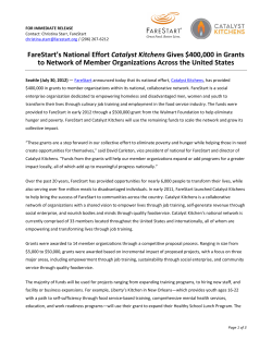 Catalyst Kitchens awards $400000 to member organizations
