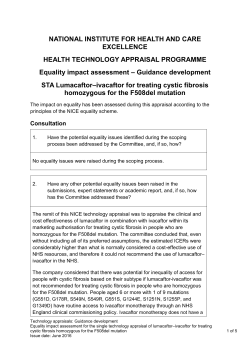 Equality impact assessment &ndash; Guidance development
