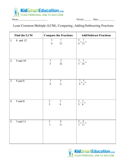 (LCM), Comparing, Adding/Subtracting Fractions