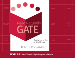 Read Naturally GATE Level 0.8 Teacher`s Sample