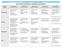 keystone expository scoring guidelines