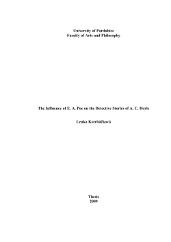 University of Pardubice Faculty of Arts and Philosophy The Influence