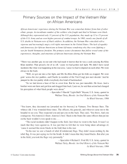 Primary Sources on the Impact of the Vietnam War