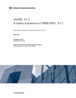 +SAFE, V1.2 A Safety Extension to CMMI-DEV, V1.2