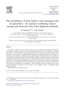 The possibilities of bush fallows with changing roles of