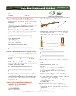Hunter Education Homework Worksheet