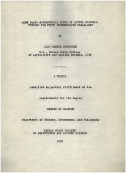 Some basic governmental moves of Oliver Cromwell - K-REx