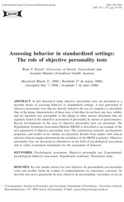The role of objective personality tests