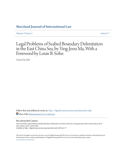Legal Problems of Seabed Boundary Delimitation in the East China