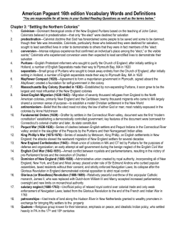 American Pageant 16th edition Vocabulary Words and Definitions