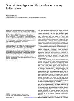 Sex-trait stereotypes and their evaluation among Indian