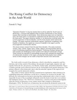 The Rising Conflict for Democracy in the Arab World