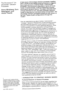 The Structure of "Un- structured" Decision
