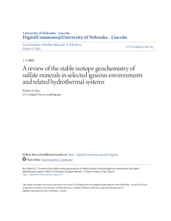 A review of the stable-isotope geochemistry of sulfate minerals in