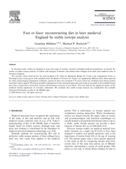 Fast or feast: reconstructing diet in later medieval England by stable