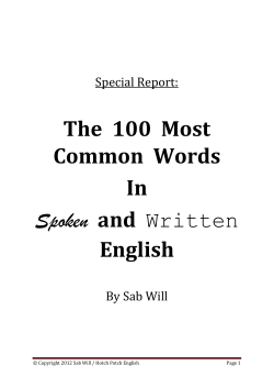 The 100 Most Common Words In Spoken and Written English