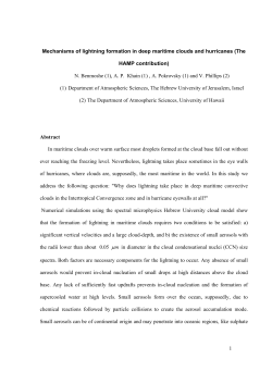 1 Mechanisms of lightning formation in deep maritime clouds and